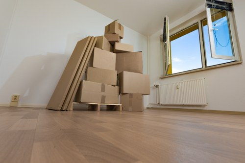 Sturdy cardboard moving boxes and packing materials