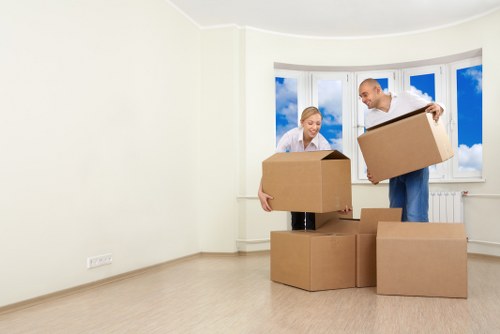 Moving checklist and packed boxes for a local removals service