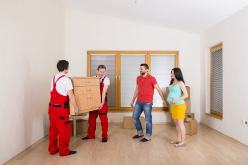 Professional removals service helping with a flat relocation
