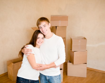 Unloading boxes at a new home during Richmond upon Thames removals