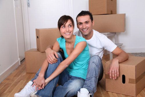 Loading furniture and boxes into a van for a Richmond upon Thames removal job