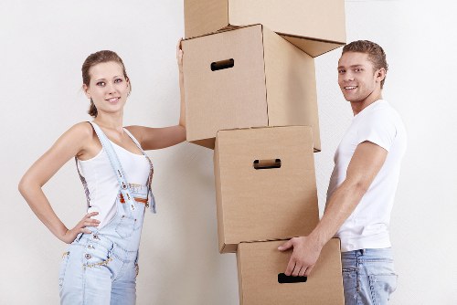 A moving team organizing furniture during a Richmond upon Thames relocation
