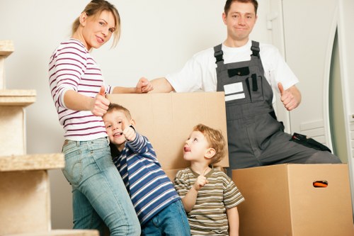 Packed boxes ready for home moves in Richmonduponthames